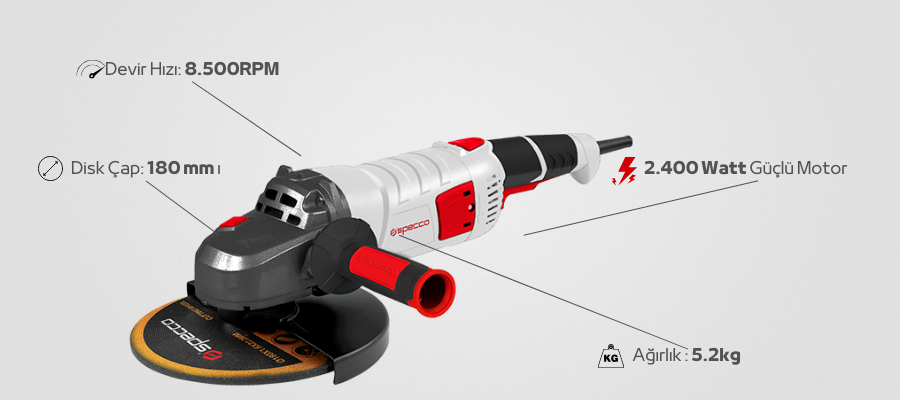 Specco Büyük Taşlama 2400W SP-5022